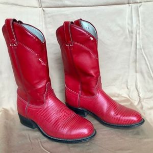 Red Lizard Skin Western Boots